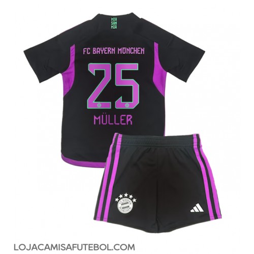 Camisa de Futebol Bayern Munich Thomas Muller #25 Equipamento Secundário Infantil 2023-24 Manga Curta (+ Calças curtas)